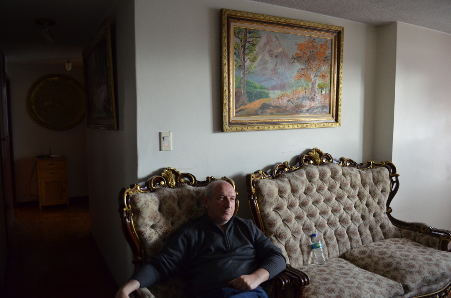 Michel Bauwens in his apartment in Quito, Ecuador.