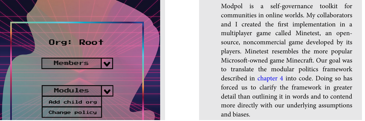 Excerpt from "Governable Spaces" on the software project Modpol