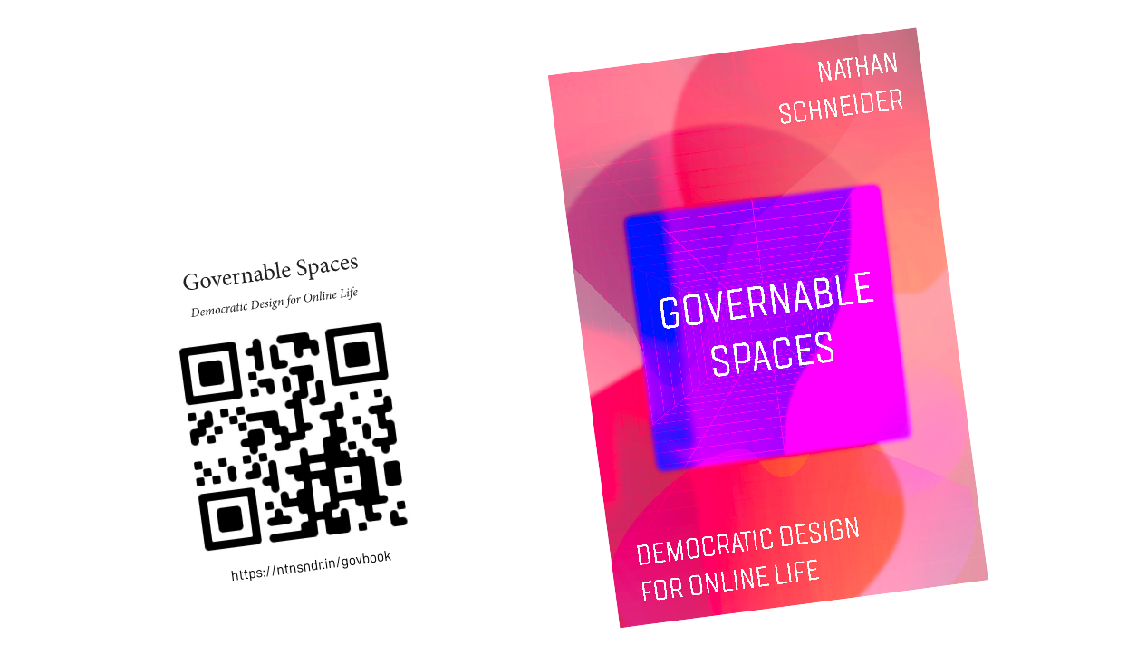 Governable Spaces cover and QR code