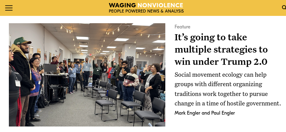 Waging Nonviolence front page