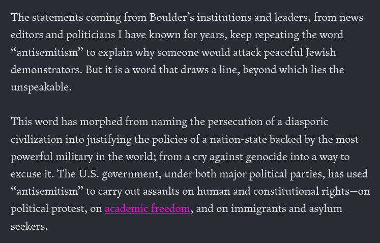“Antisemitism” after terrorism in Boulder