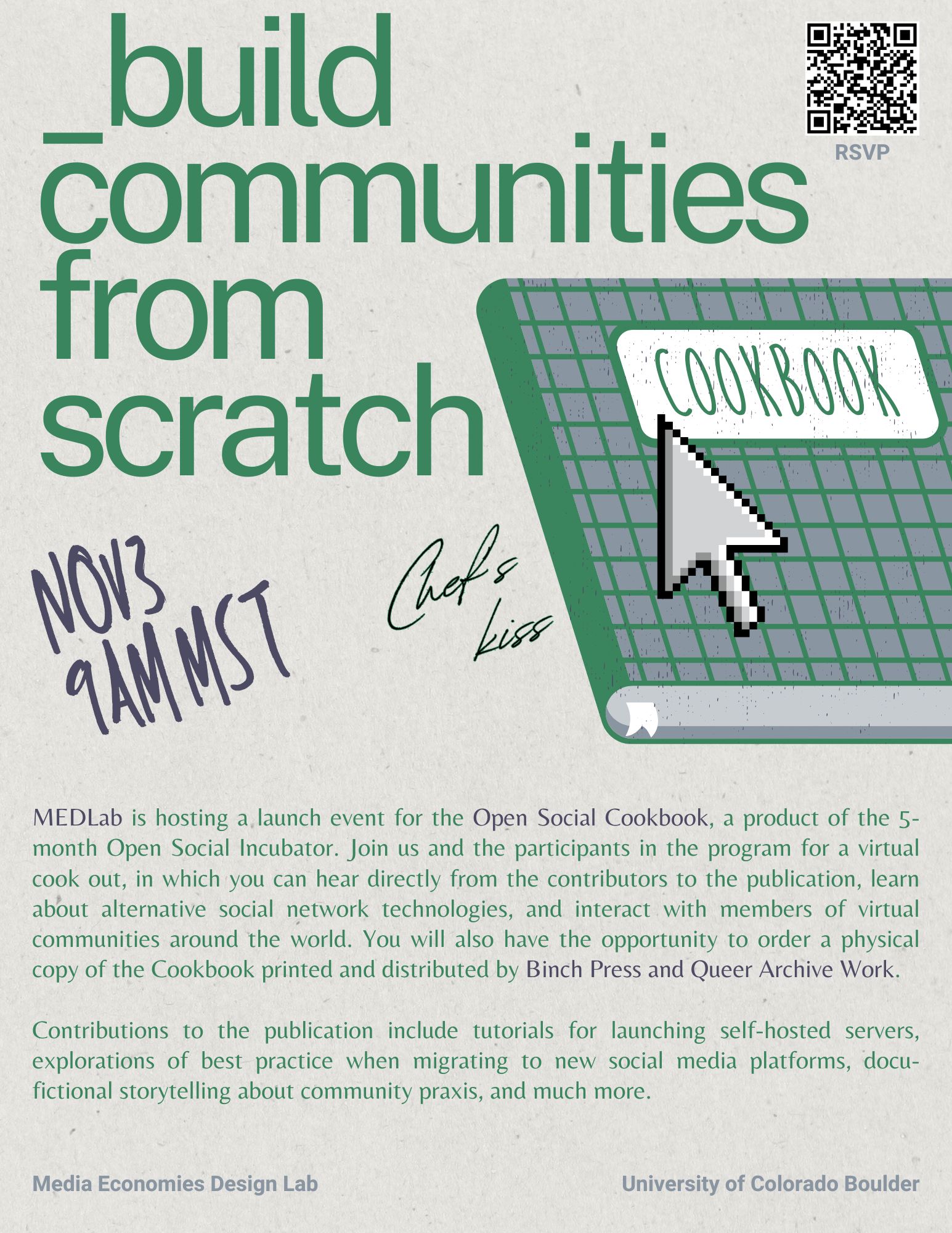 Open Social Cookbook launch event poster