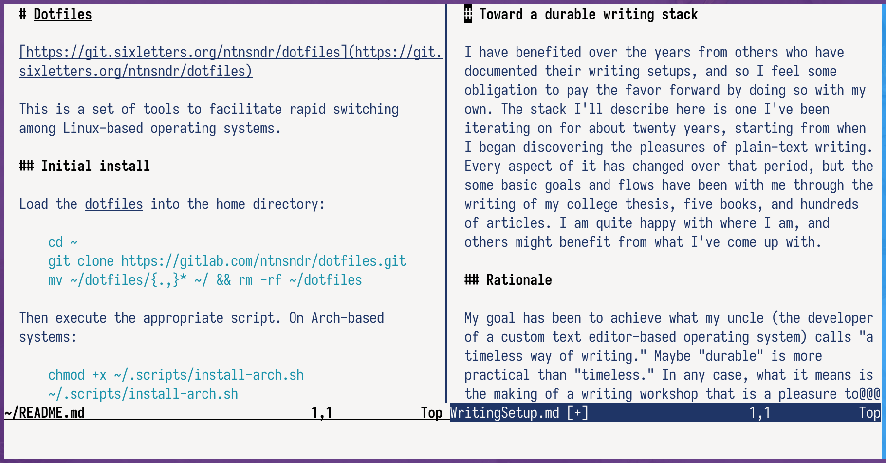Toward a durable writing stack